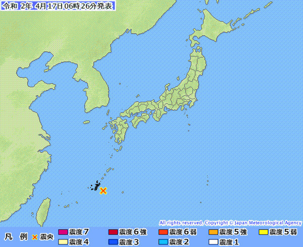 地震情報の画像