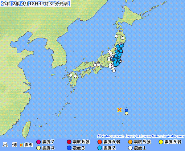 地震情報の画像