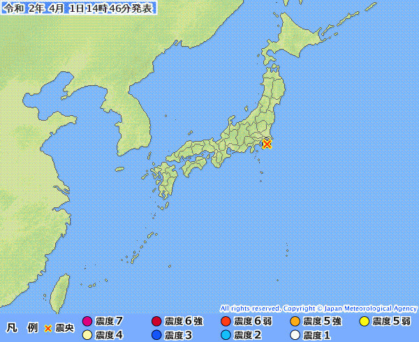 地震情報の画像