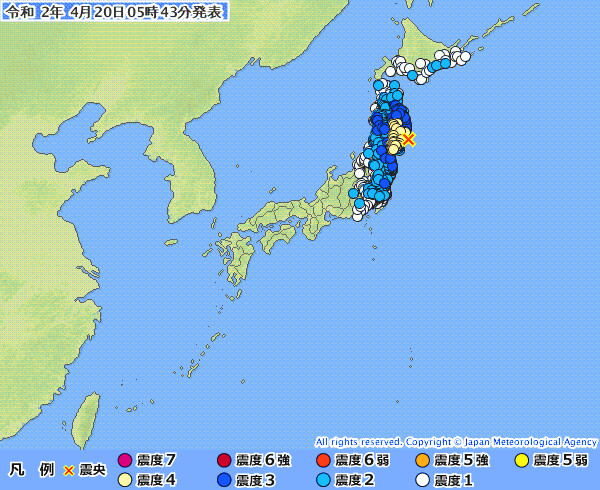 地震情報の画像