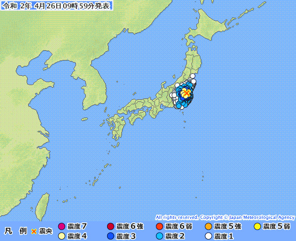 地震情報の画像