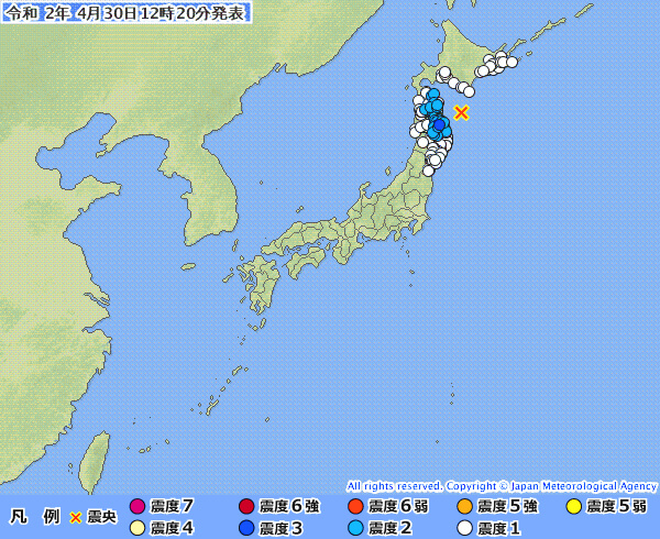 地震情報の画像