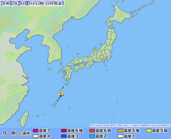 地震情報の画像