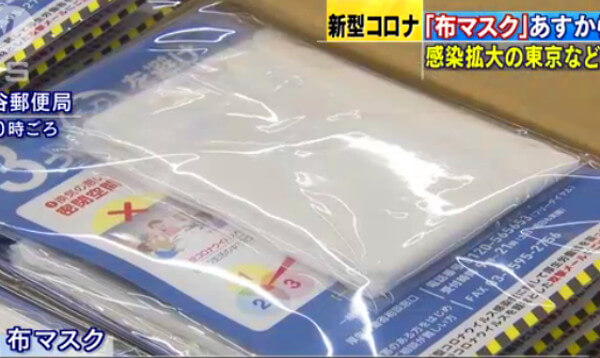 政府配布の布マスクの写真
