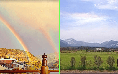 彩雲とダブルレインボーの写真