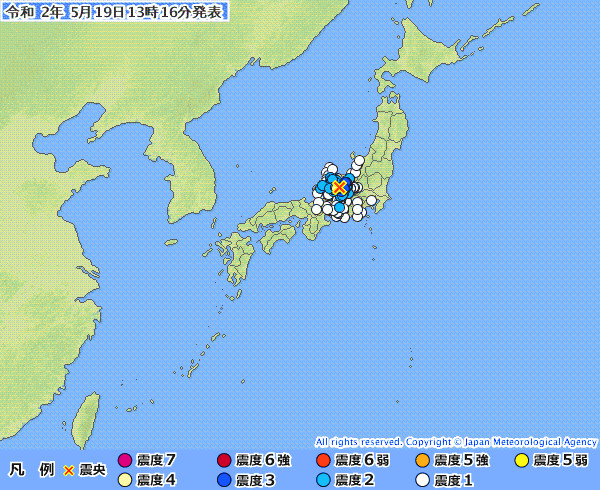 地震情報の画像