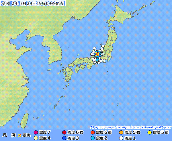 地震情報の画像
