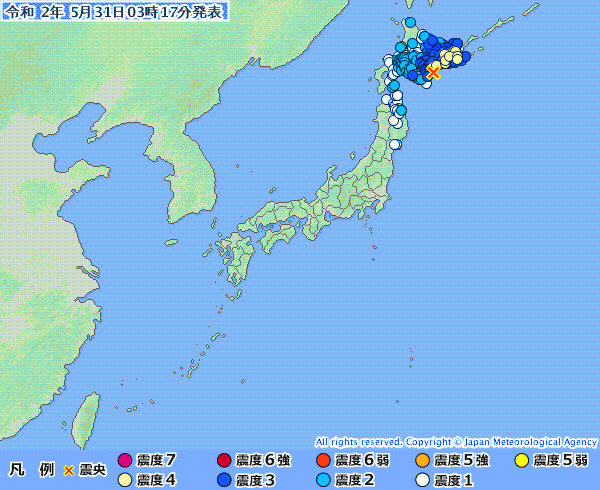 地震情報の画像
