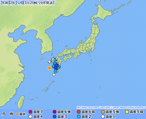 地震情報の画像