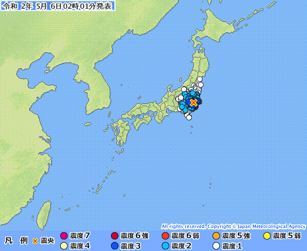 地震情報の画像