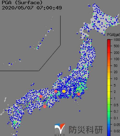 強震モニタの画像