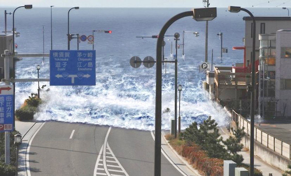 津波のシミュレーション画像