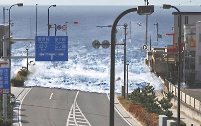 津波のシミュレーション画像