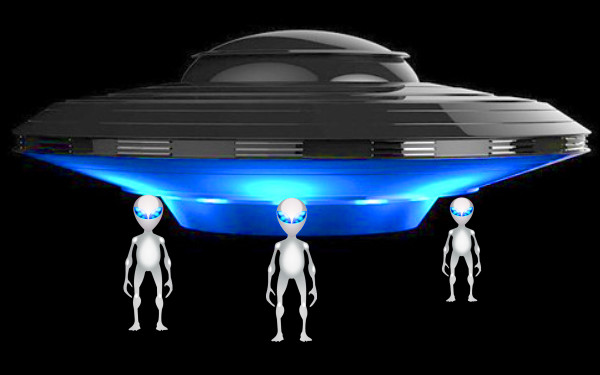 UFOとエイリアンのイラスト