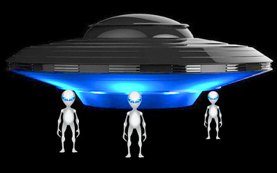 UFOとエイリアンのイラスト