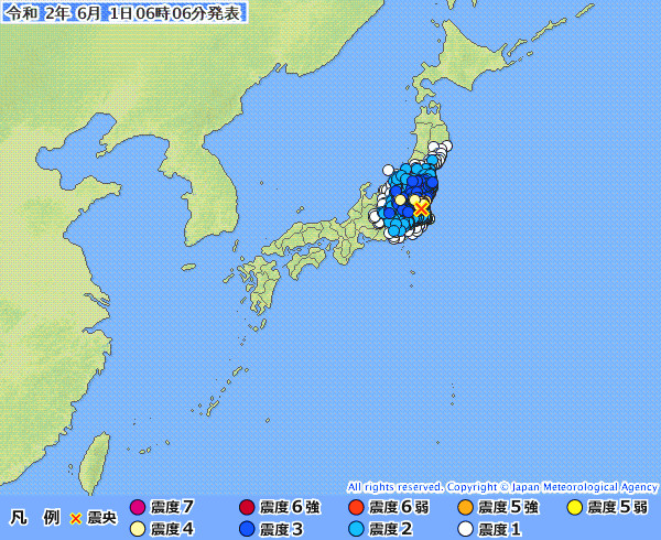 地震情報の画像