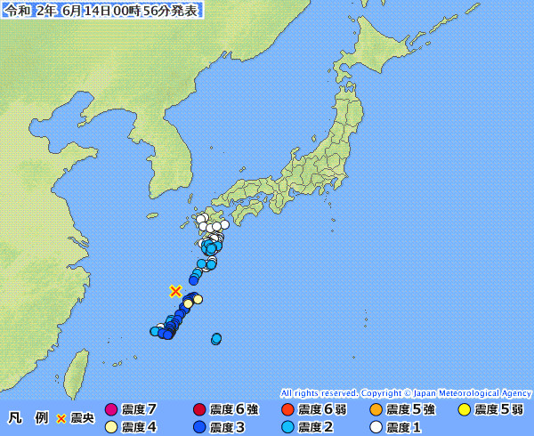 地震情報の画像