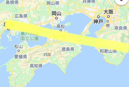 地震予知の場所を記した日本地図の画像