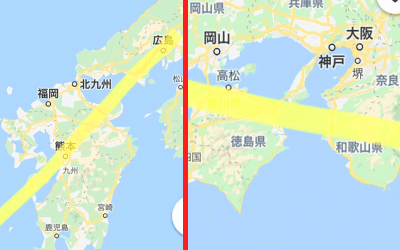 地震予知の場所を記した日本地図の画像