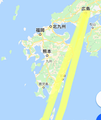 地震予知の場所を記した日本地図の画像