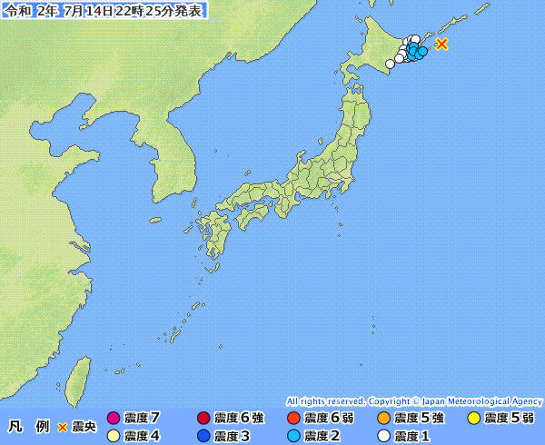 地震情報の画像