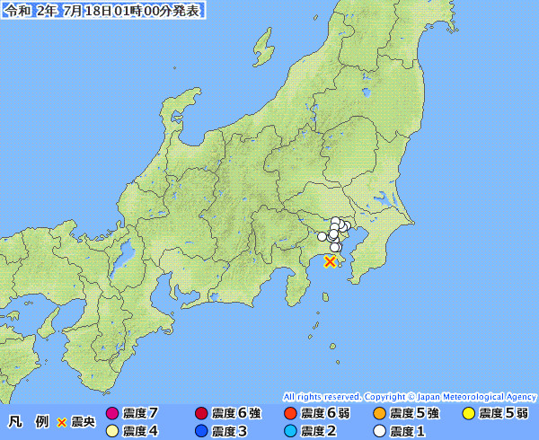 地震情報の画像