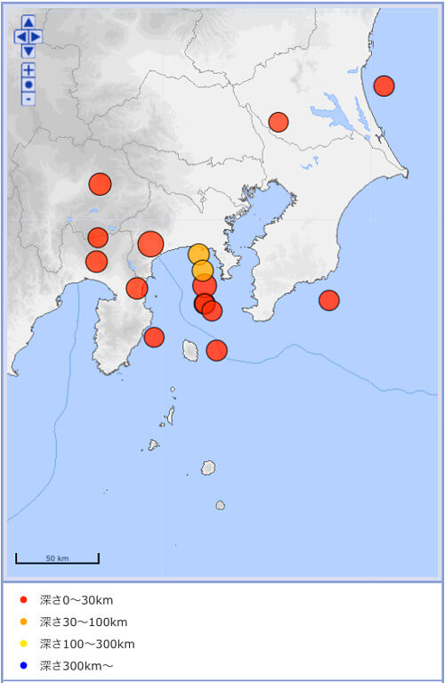 地震情報の画像
