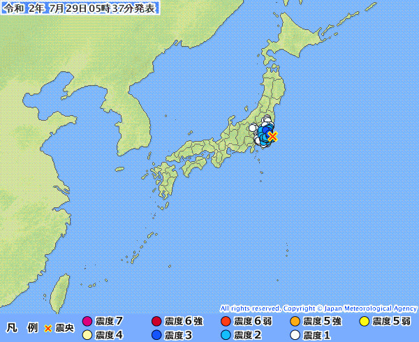 地震情報の画像