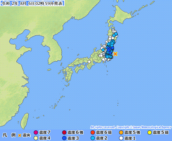 地震情報の画像