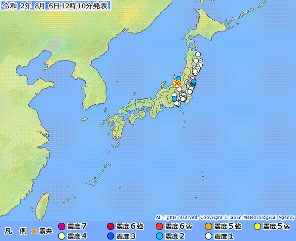 地震情報の画像