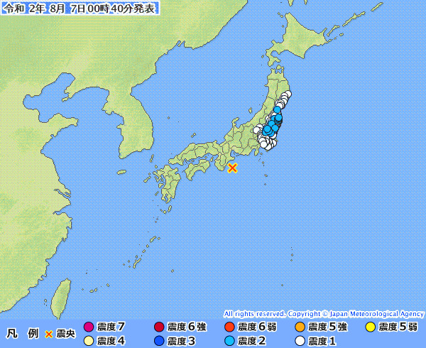 地震情報の画像