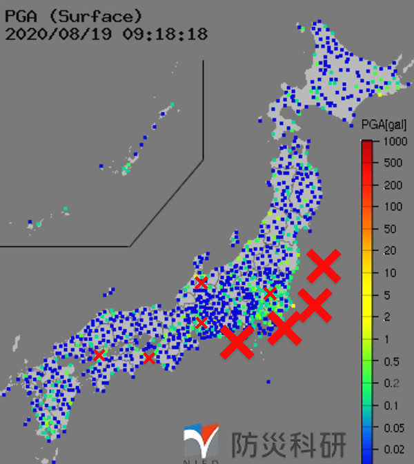 強震モニタの画像