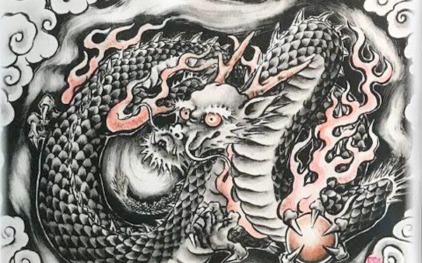 龍の水墨画
