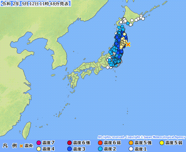 地震情報の画像