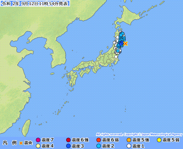 地震情報の画像