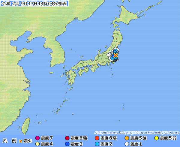 地震情報の画像