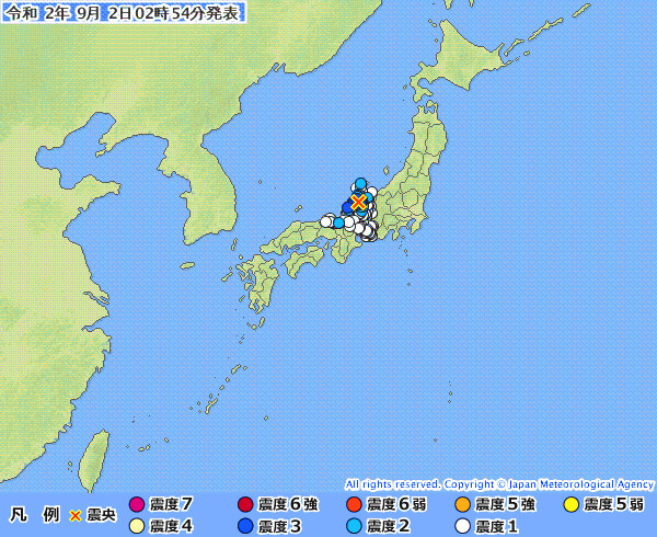 地震情報の画像