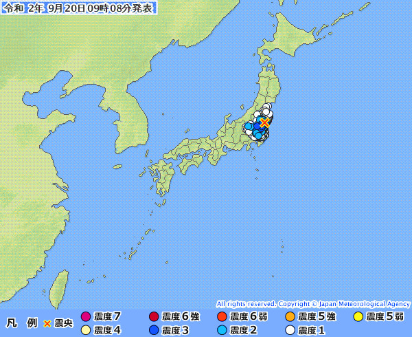 地震情報の画像