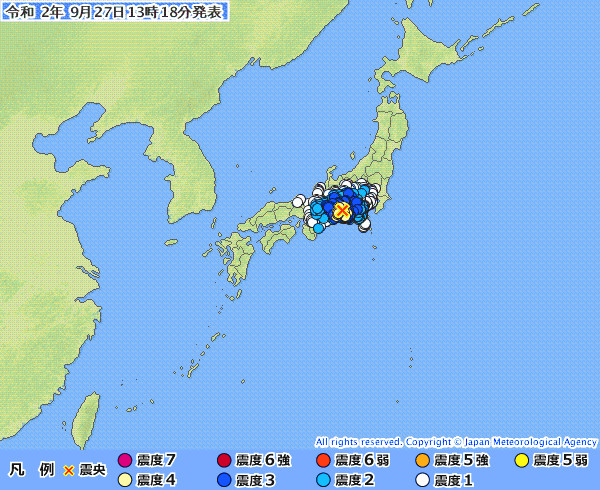 地震情報の画像
