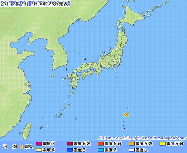 地震情報の画像
