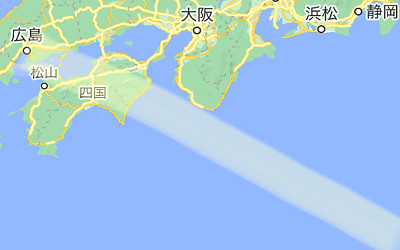 地震体感の位置を示した地図