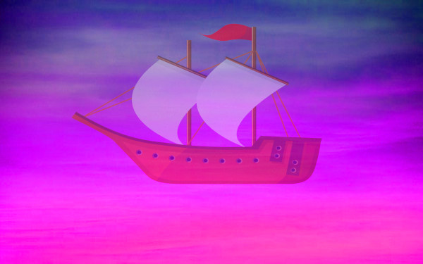 空に浮ぶ舟のイメージイラスト