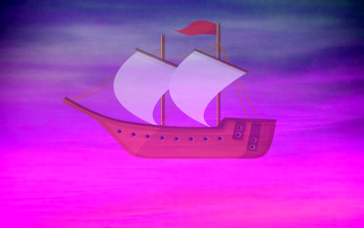 空に浮ぶ舟のイメージイラスト