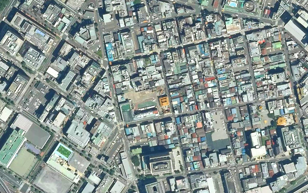 住宅街の空撮写真