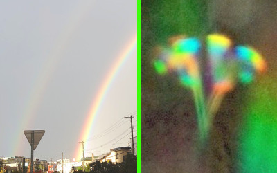 ダブルレインボーの写真