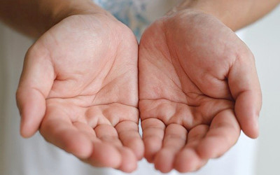 手のひらの写真