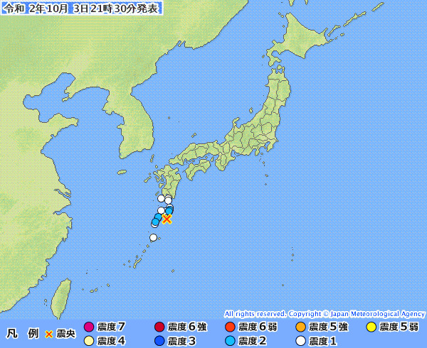 地震情報の画像