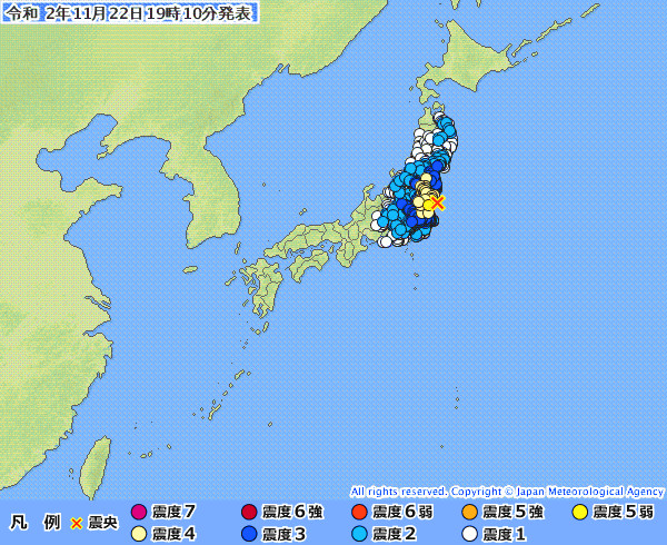 地震情報の画像