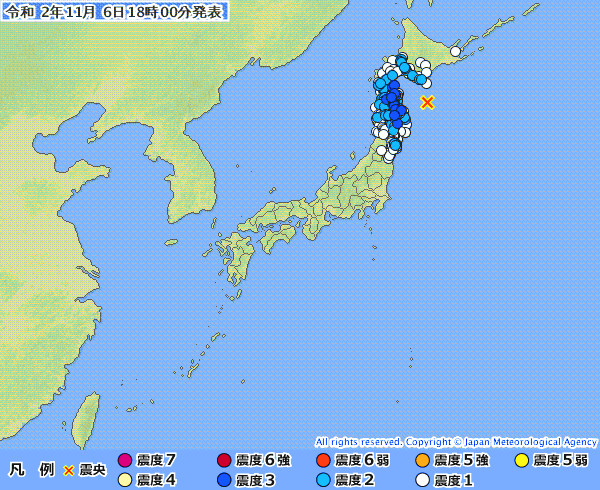 地震情報の画像