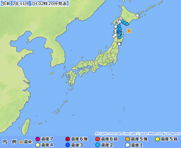 地震情報の画像